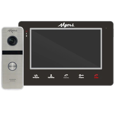 Комплект домофона Myers M-72SD Black + D-300S HD