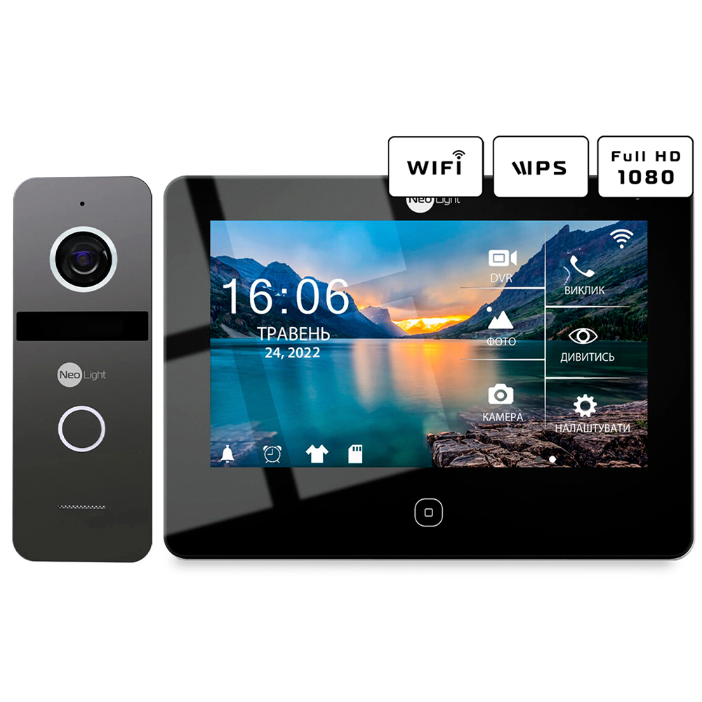 Комплект видеодомофона NeoLight NeoKIT HD Pro WF B/graphite