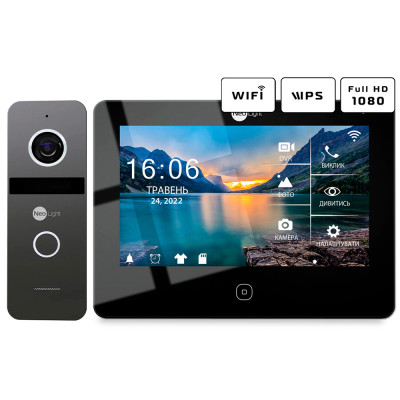 Комплект видеодомофона NeoLight NeoKIT HD Pro WF B/graphite