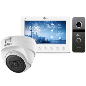 Комплект відеодомофона NeoLight Kappa HD KIT graphite + Dome CAM 2 MP