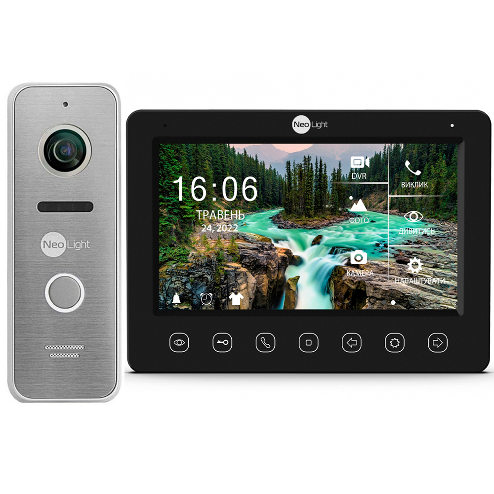 Комплект відеодомофону NeoLight NeoKIT HD WF B/SilverP