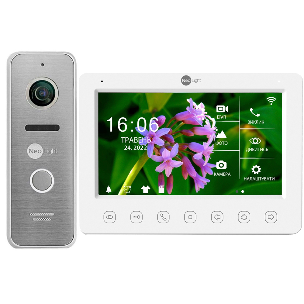 Комплект видеодомофона NeoLight NeoKIT HD WF SilverP