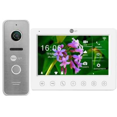 Комплект видеодомофона NeoLight NeoKIT HD WF SilverP