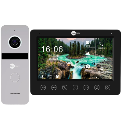 Комплект видеодомофона NeoLight NeoKIT HD WF B/Silver