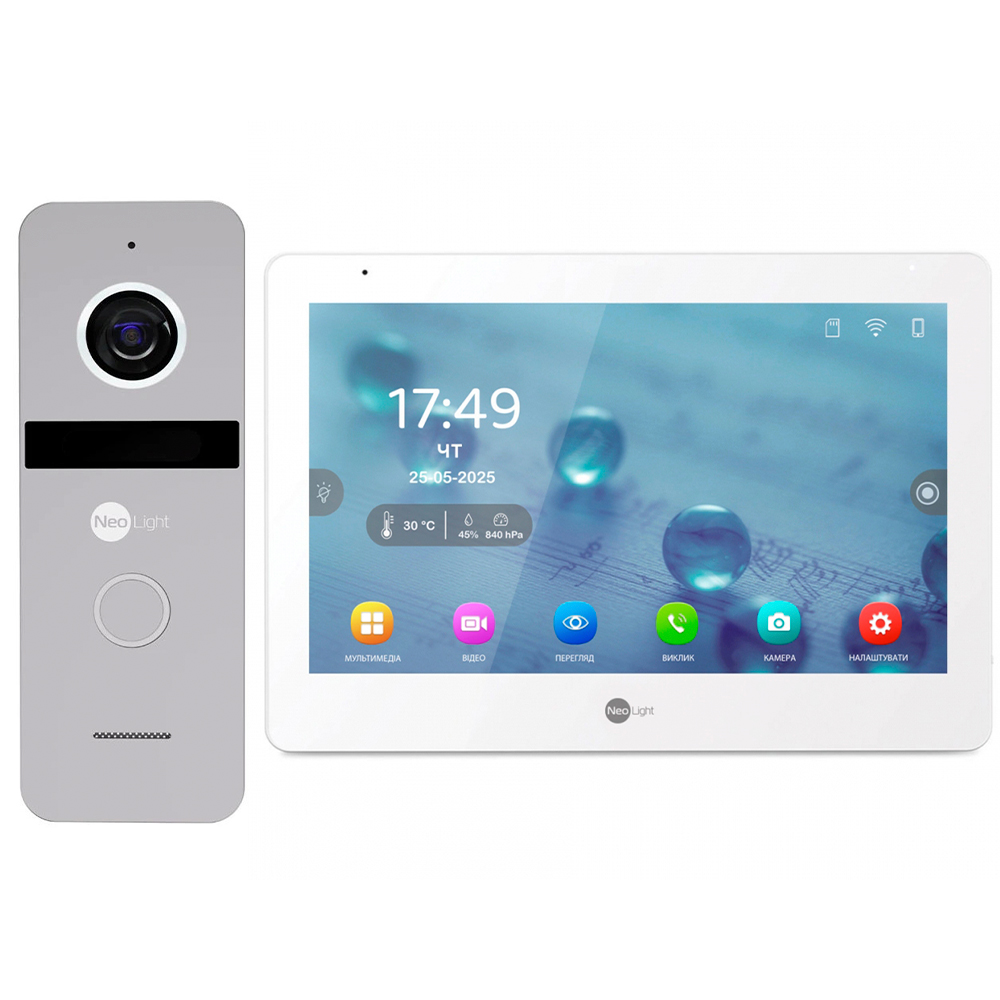 Комплект видеодомофона NeoLight MEZZO Hybrid HD KIT Silver