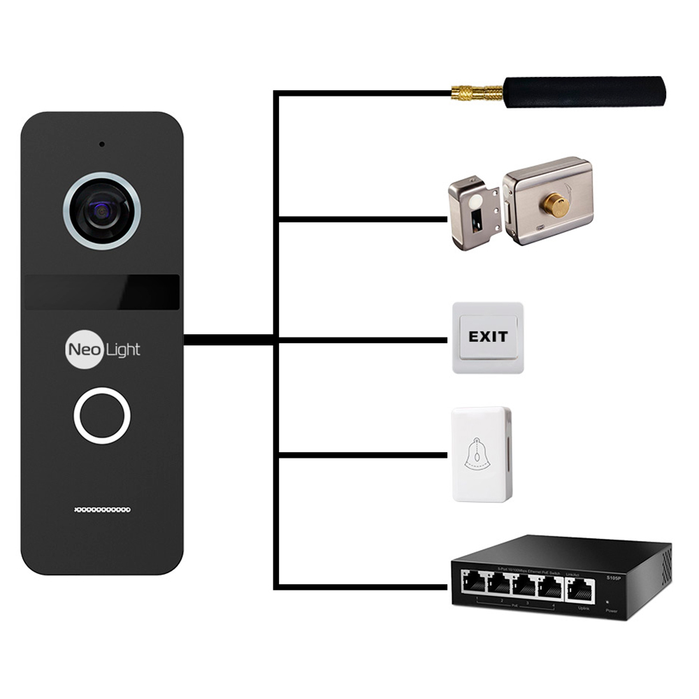 2 МП IP-відеопанель NeoLight SOLO IPW Graphite