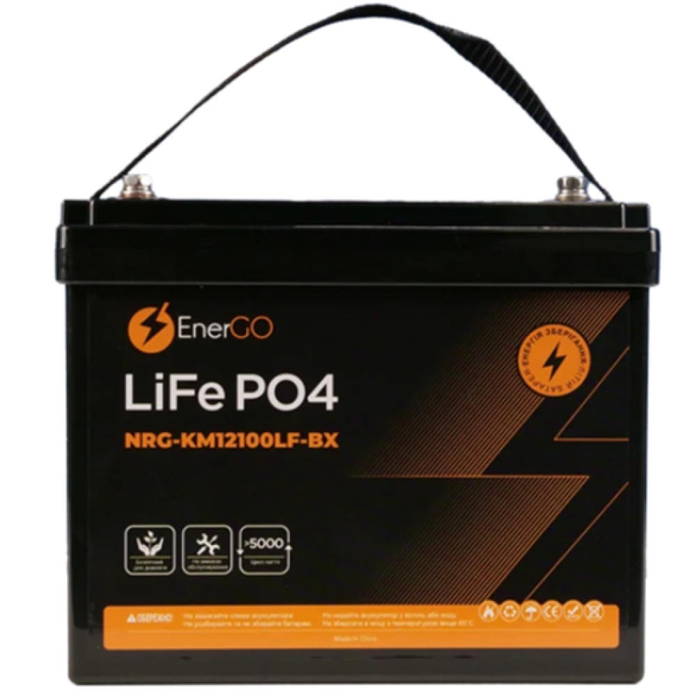 Акумулятор EnerGo LiFePO4 12V 100Ah Bluetooth (NRG-KM12100LF-BX-BT)