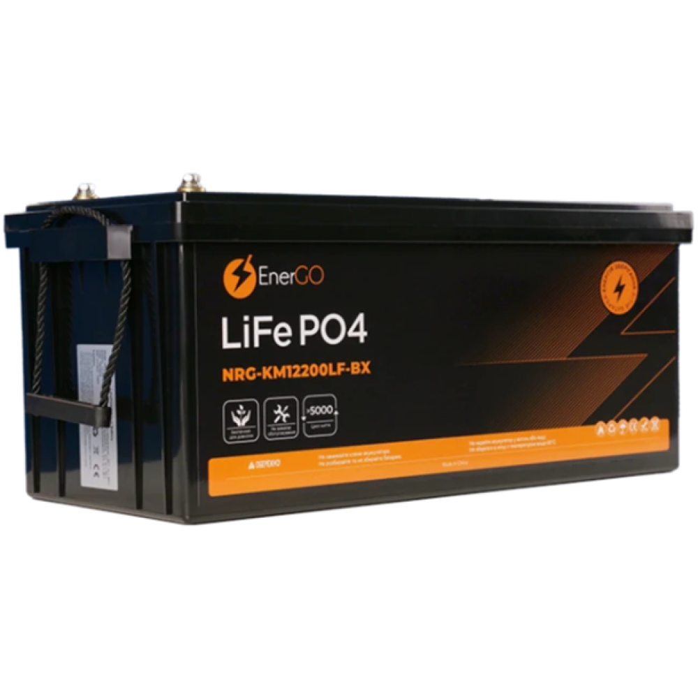 Акумулятор EnerGo LiFePO4 12V 200Ah Bluetooth (NRG-KM12200LF-BX-BT)