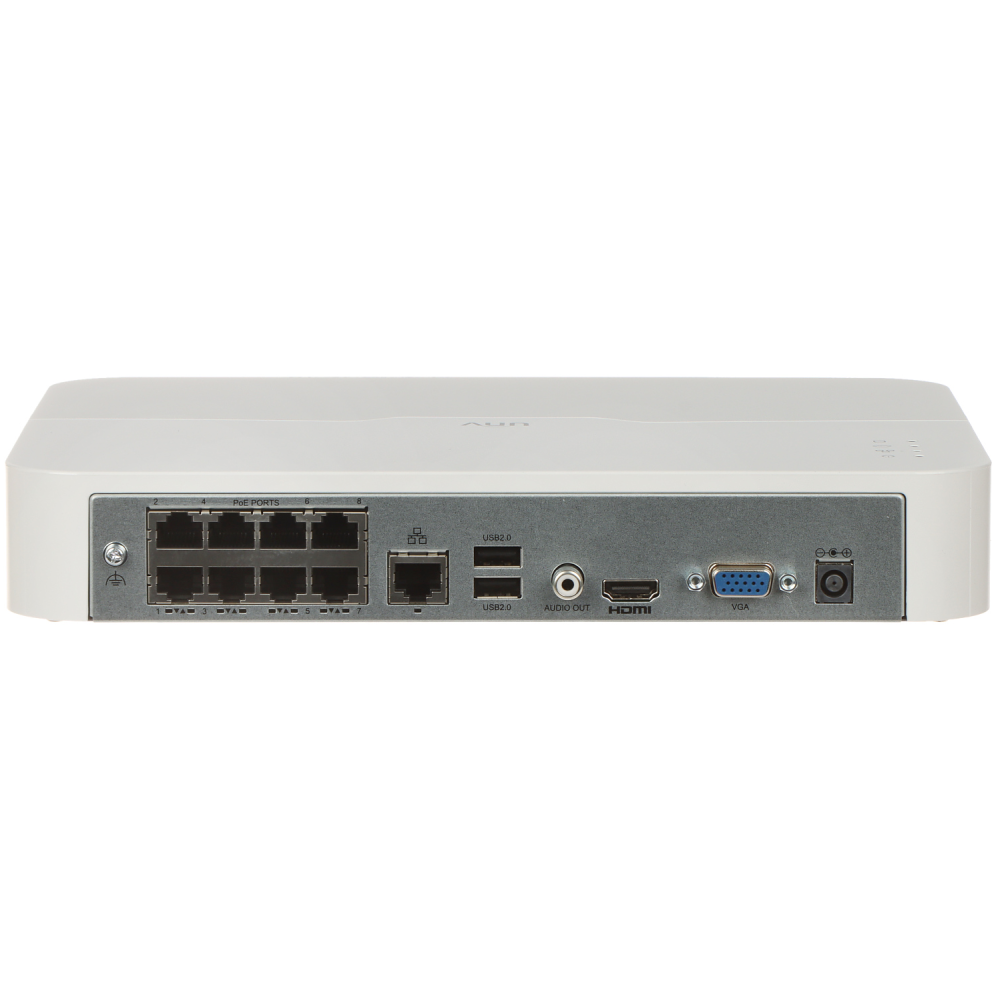 8-канальний NVR відеореєстратор Uniview NVR301-08LS3-P8 з підтримкою PoE