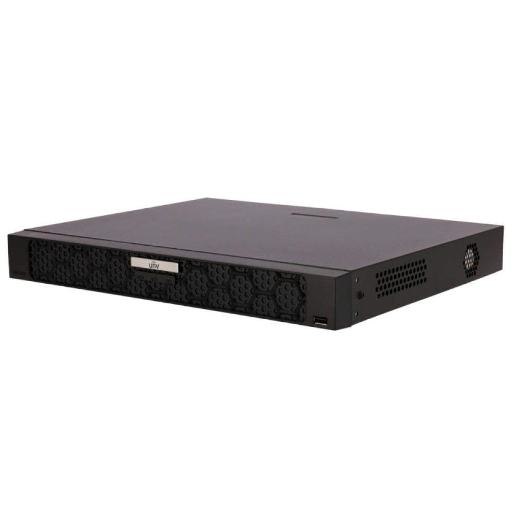 16-канальний NVR відеореєстратор Uniview NVR502-16B-IQ Black