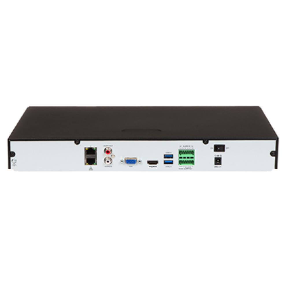 16-канальний NVR відеореєстратор Uniview NVR502-16B-IQ Black
