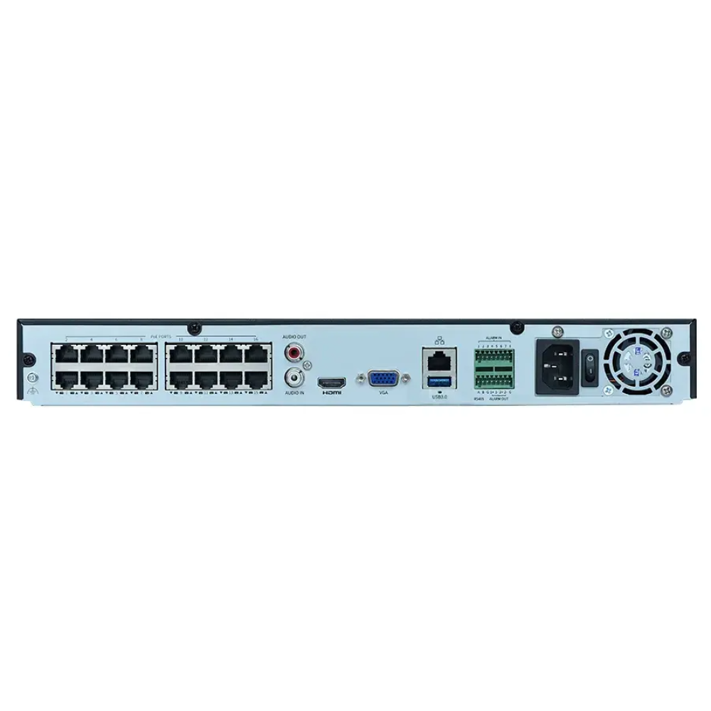32-канальный видеорегистратор Uniview NVR502-32B-P16-IQ Black с поддержкой PoE