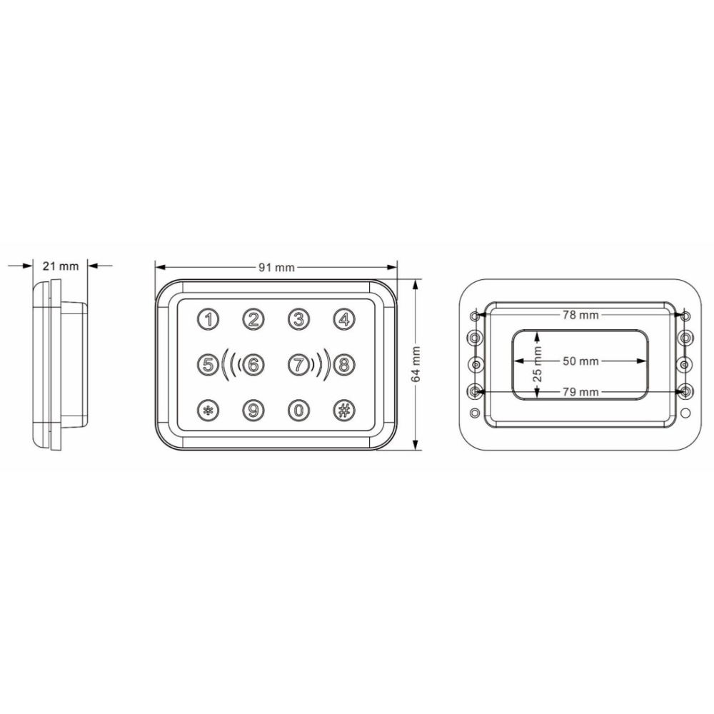 Зчитувач Uniview OEC-R2H-EK (ID) Gray