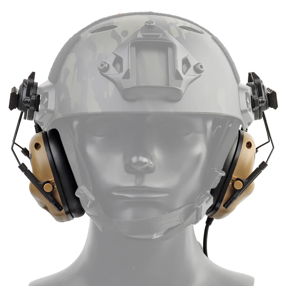 Активные наушники на шлем Partizan Tactical Active Helmet Headset Coyote