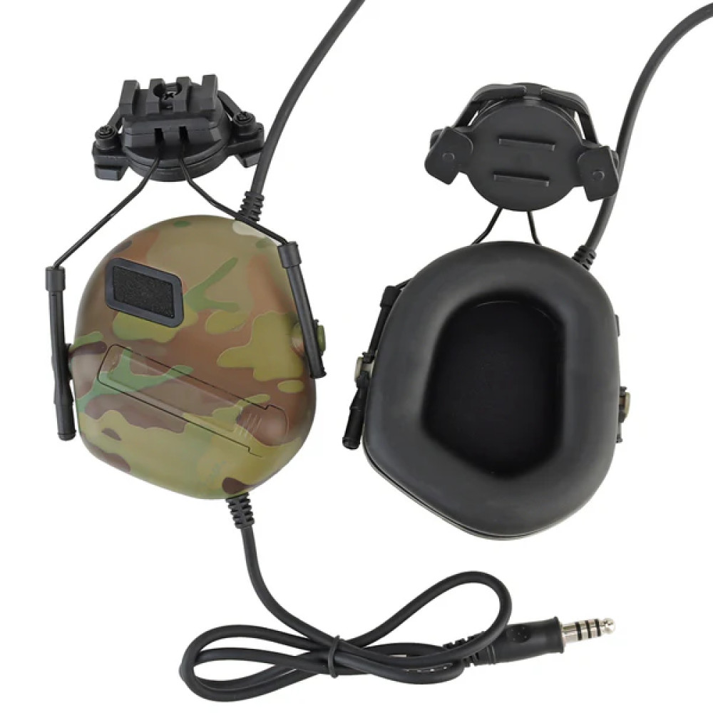 Активні навушники на шолом Partizan Tactical Active Helmet Headset Multicam