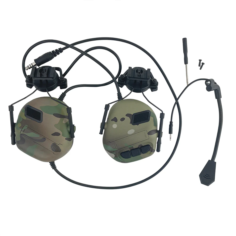Активні навушники на шолом Partizan Tactical Active Helmet Headset Multicam
