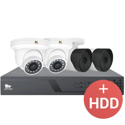 Комплект видеонаблюдения Partizan IP-11 4xCAM + 1xNVR + HDD
