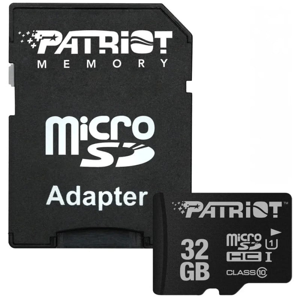 Карта памяти MicroSDHC 32GB UHS-I Class 10 Patriot LX + SD-adapter (PSF32GMCSDHC10)