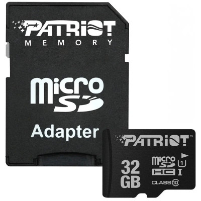 Карта памяти MicroSDHC 32GB UHS-I Class 10 Patriot LX + SD-adapter (PSF32GMCSDHC10)