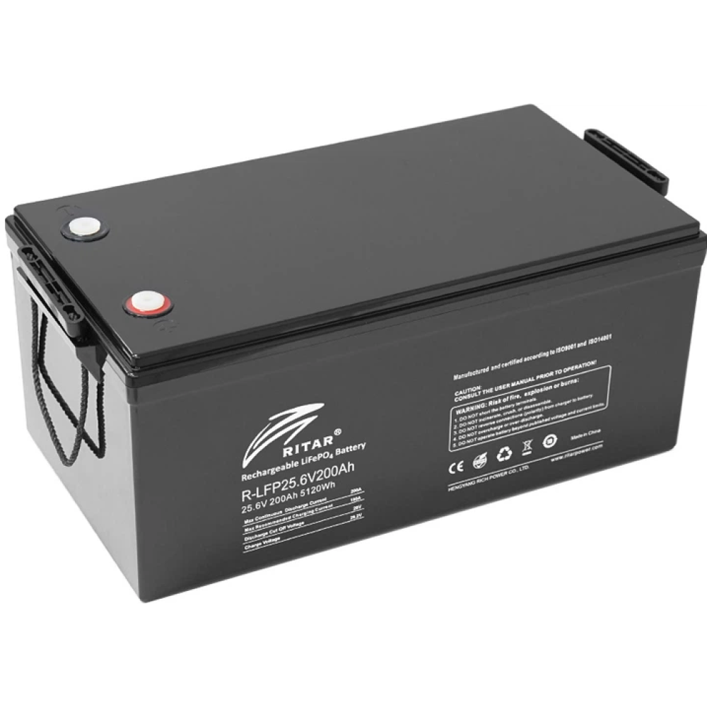 Літієва акумуляторна батарея Ritar R-LFP25.6V200AH G1 з Bluetooth (25.6 В / 200 А·год)