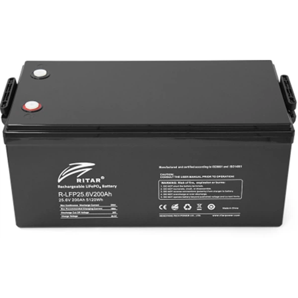Літієва акумуляторна батарея Ritar R-LFP25.6V200AH G1 з Bluetooth (25.6 В / 200 А·год)
