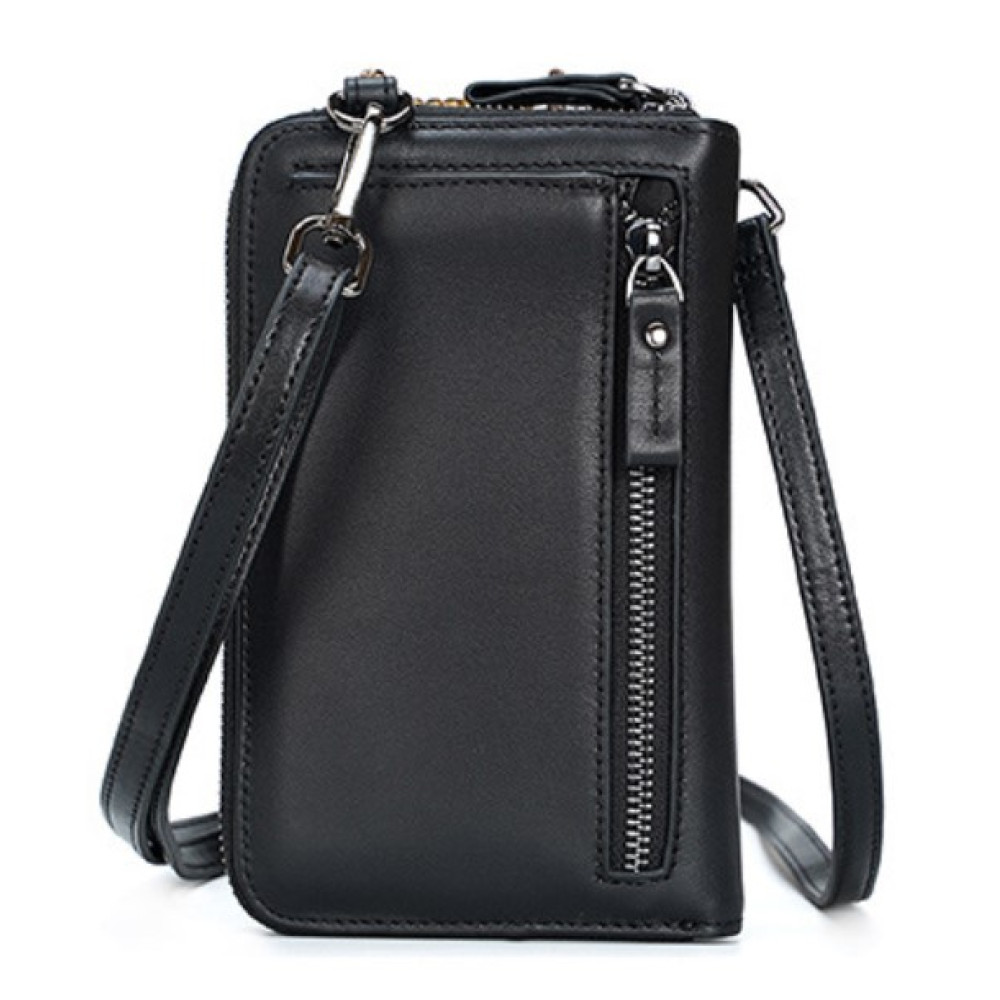 Вінтажна сумка-гаманець через плече з натуральної шкіри з RFID захистом LOCKER's RBW-Black