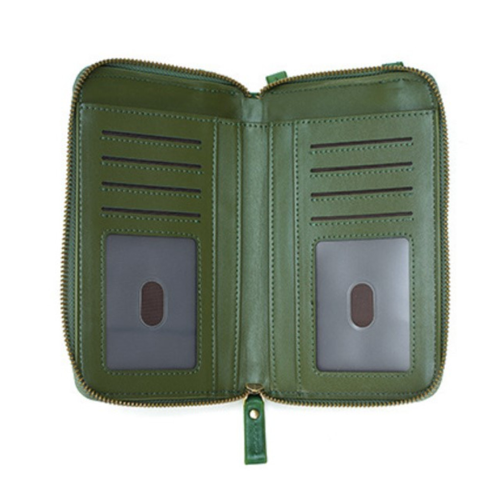 Винтажная сумка-кошелек через плечо из натуральной кожи с RFID защитой LOCKER's RBW-Green