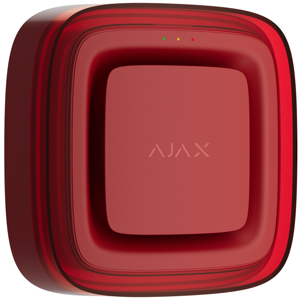 Бездротовий адресний пожежний оповіщувач Ajax EN54 FireProtect (Sounder/VAD) Jeweller red світлозвуковий (118601.279.RD1)