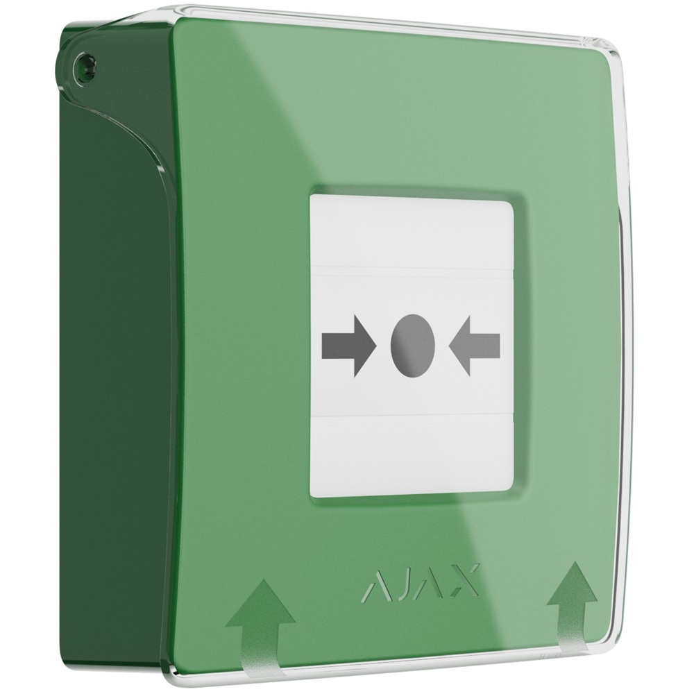 Беспроводная программируемая кнопка Ajax ManualCallPoint Jeweller (Green) с механизмом сброса  (87639.171.NC1)