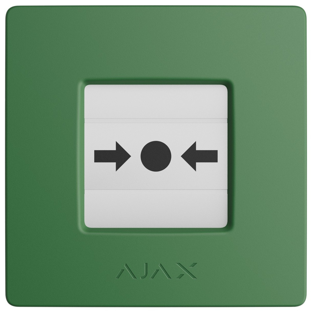 Беспроводная программируемая кнопка Ajax ManualCallPoint Jeweller (Green) с механизмом сброса  (87639.171.NC1)