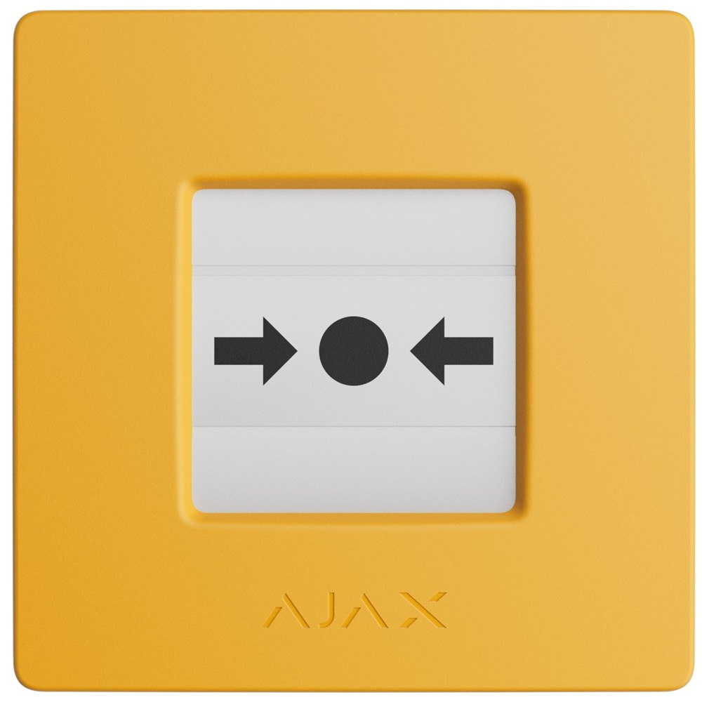 Беспроводная программируемая кнопка Ajax ManualCallPoint Jeweller (Yellow) с механизмом сброса   (87651.171.NC1)