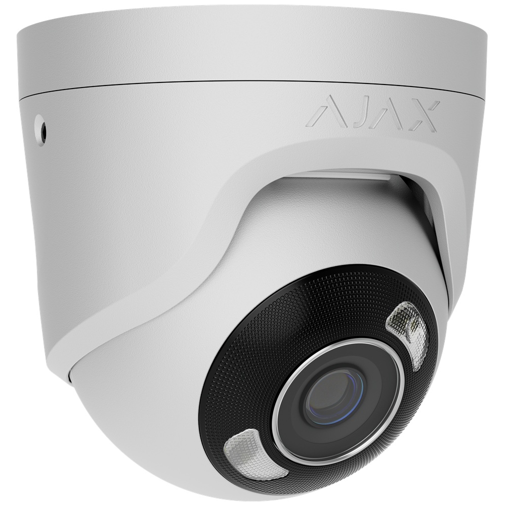 8 Мп IP-камера Ajax TurretCam HL (8 Mp/4 mm) white з гібридним підсвічуванням (126267.197.WH1)