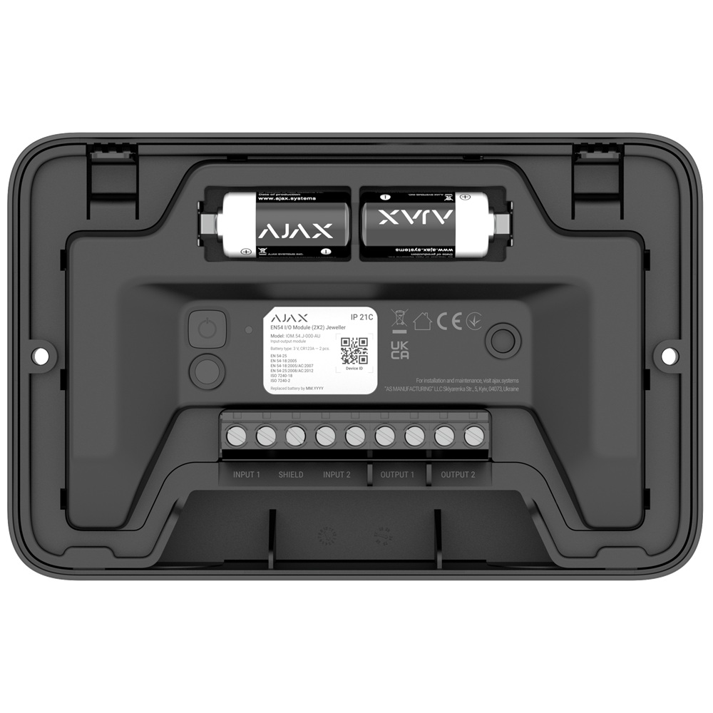 Беспроводной адресный модуль Ajax EN54 I/O Module (2X2) Jeweller black с двумя входами и двумя выходами для пожарной сигнализации (124591.280.BL1)