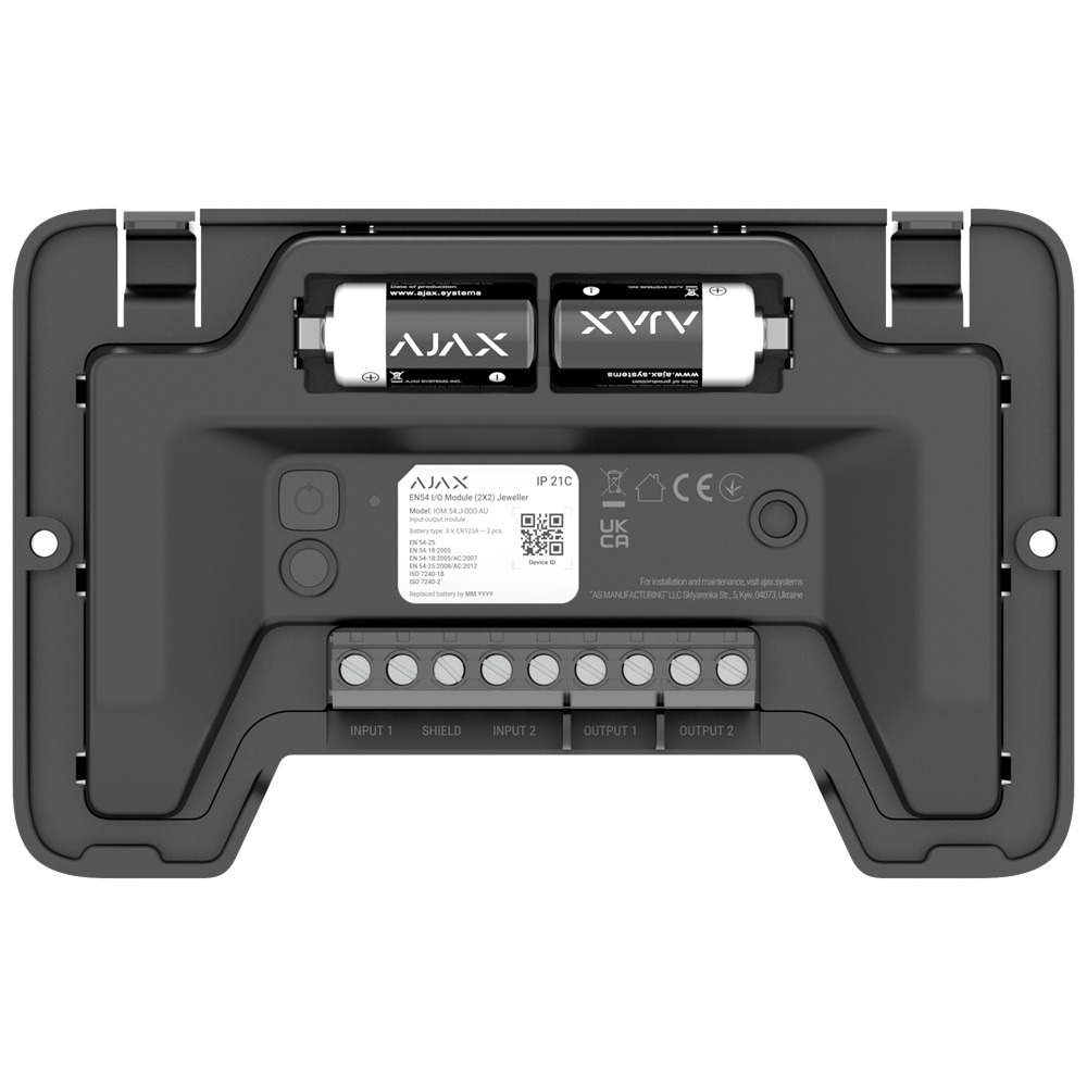 Беспроводной адресный модуль Ajax EN54 I/O Module (2X2) Jeweller black с двумя входами и двумя выходами для пожарной сигнализации (124591.280.BL1)