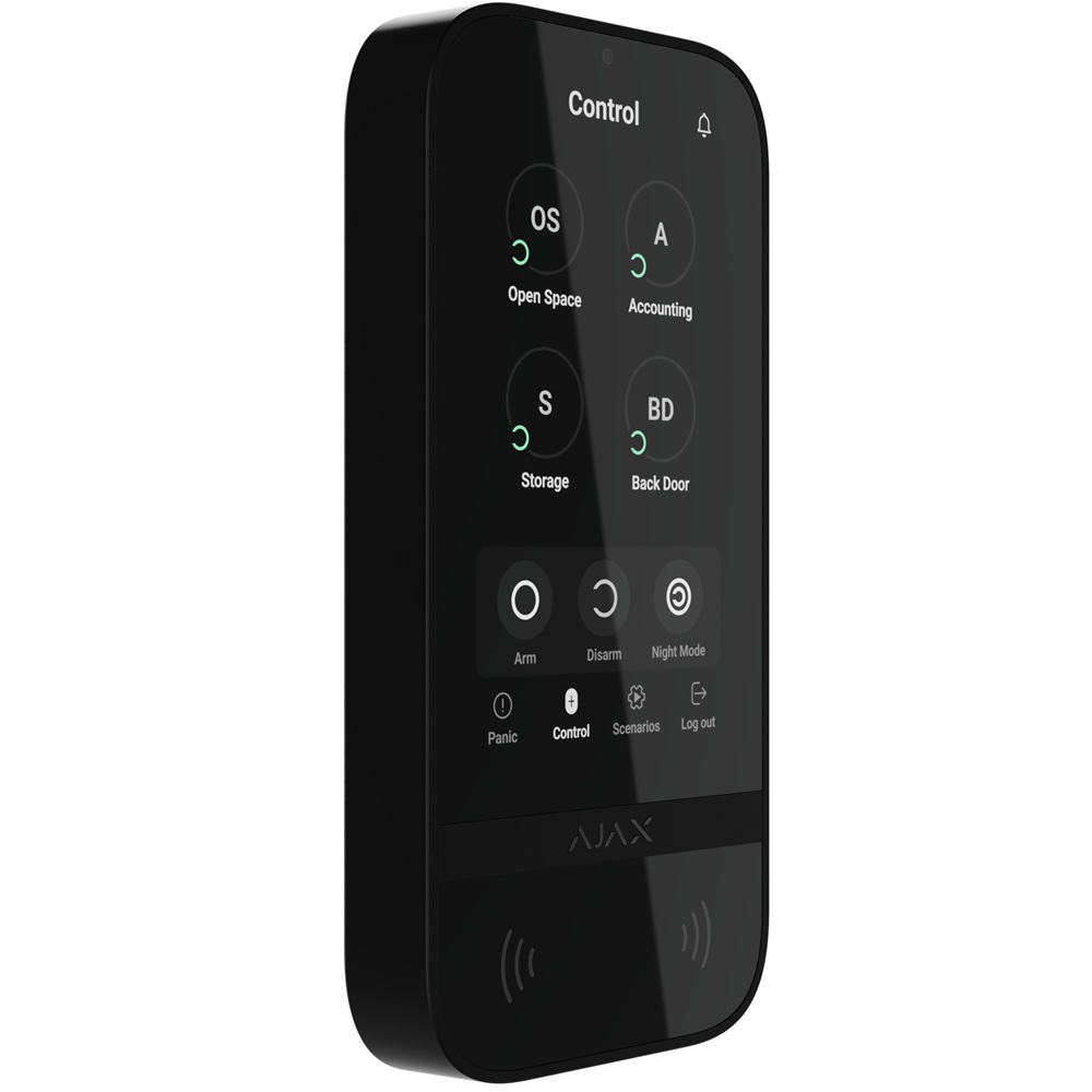 Бездротова клавіатура Ajax KeyPad TouchScreen Jeweller black з сенсорним екраном  (58454.148.BL1)