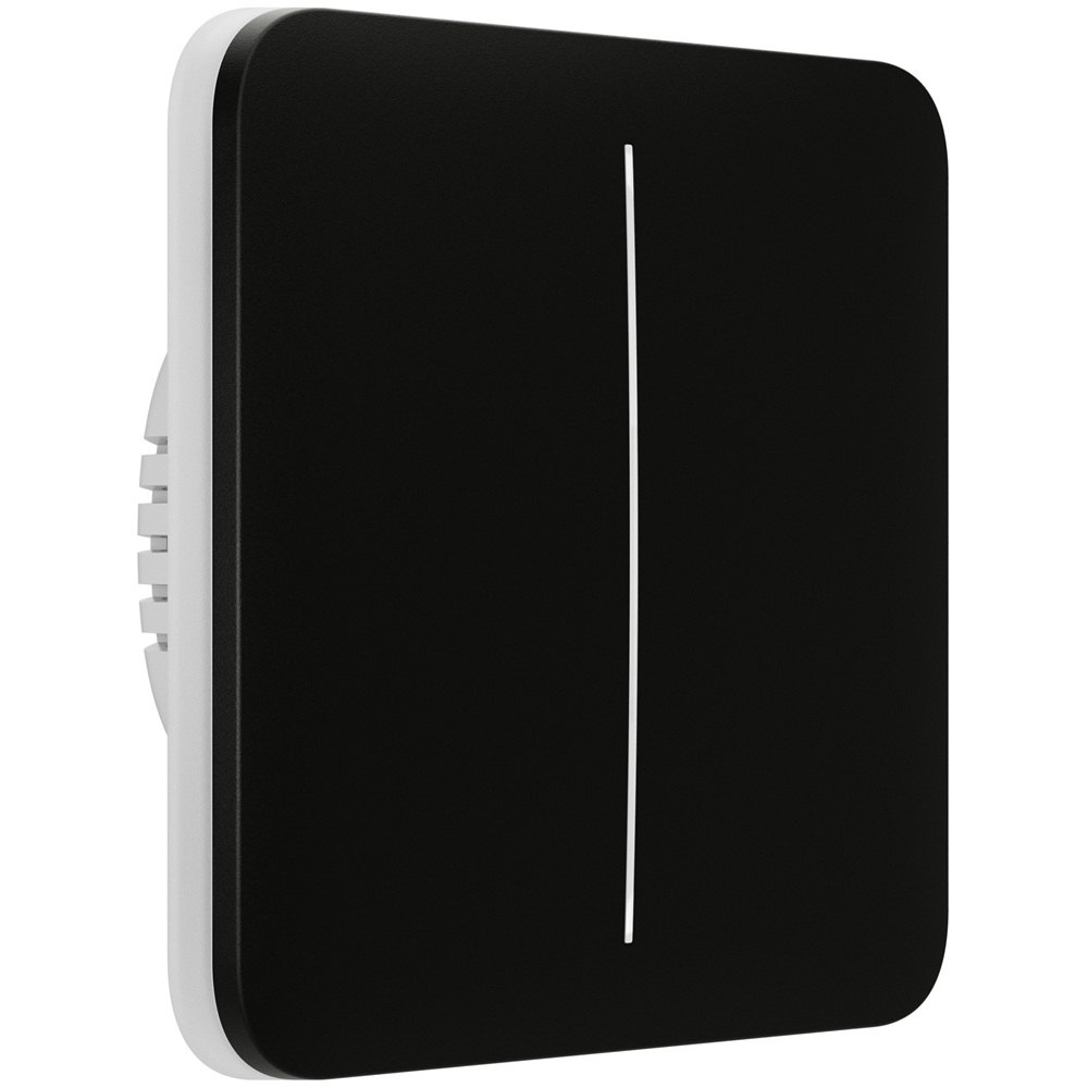 Умный двухклавишный выключатель света Ajax LightSwitch 2-gang Jeweller black