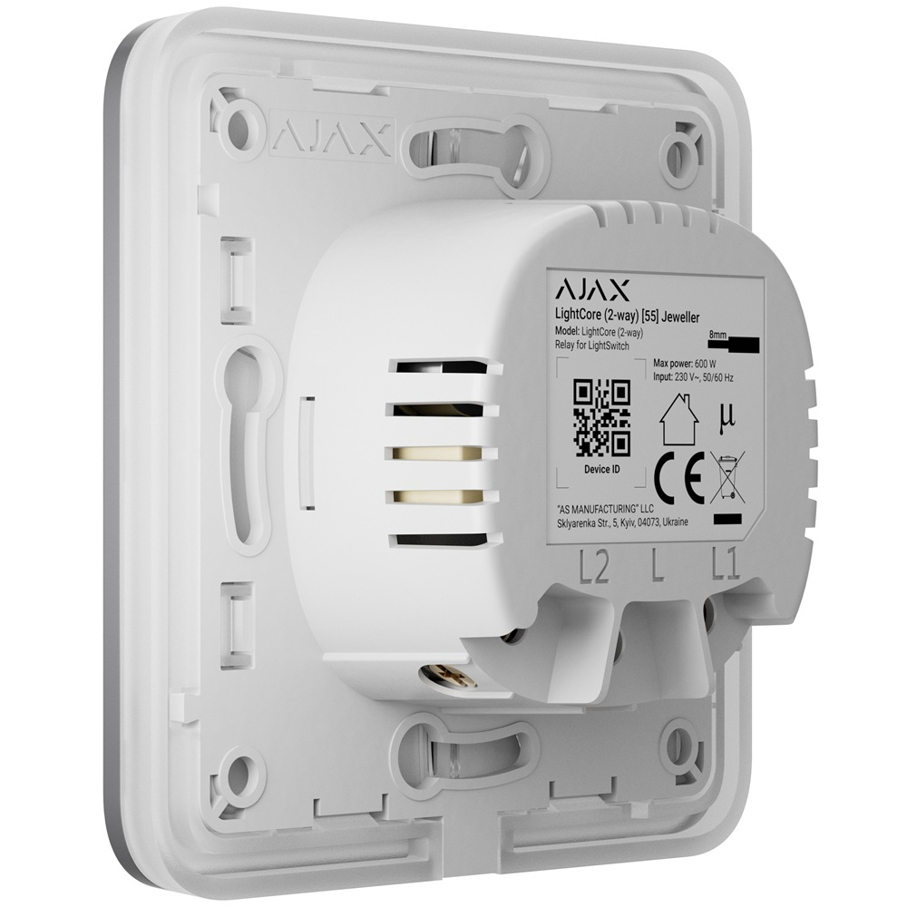 Умный проходной выключатель Ajax LightSwitch 2-way Jeweller gray