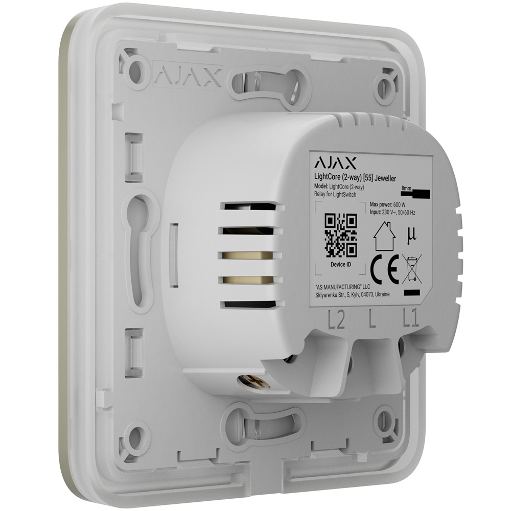 Розумний прохідний вимикач Ajax LightSwitch 2-way Jeweller olive