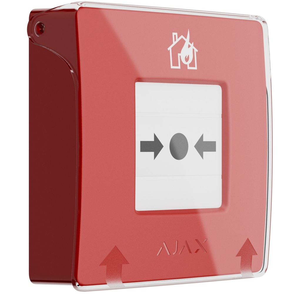 Беспроводная настенная кнопка Ajax ManualCallPoint Jeweller (Red) для активации пожарной тревоги вручную  (60815.171.NC1)