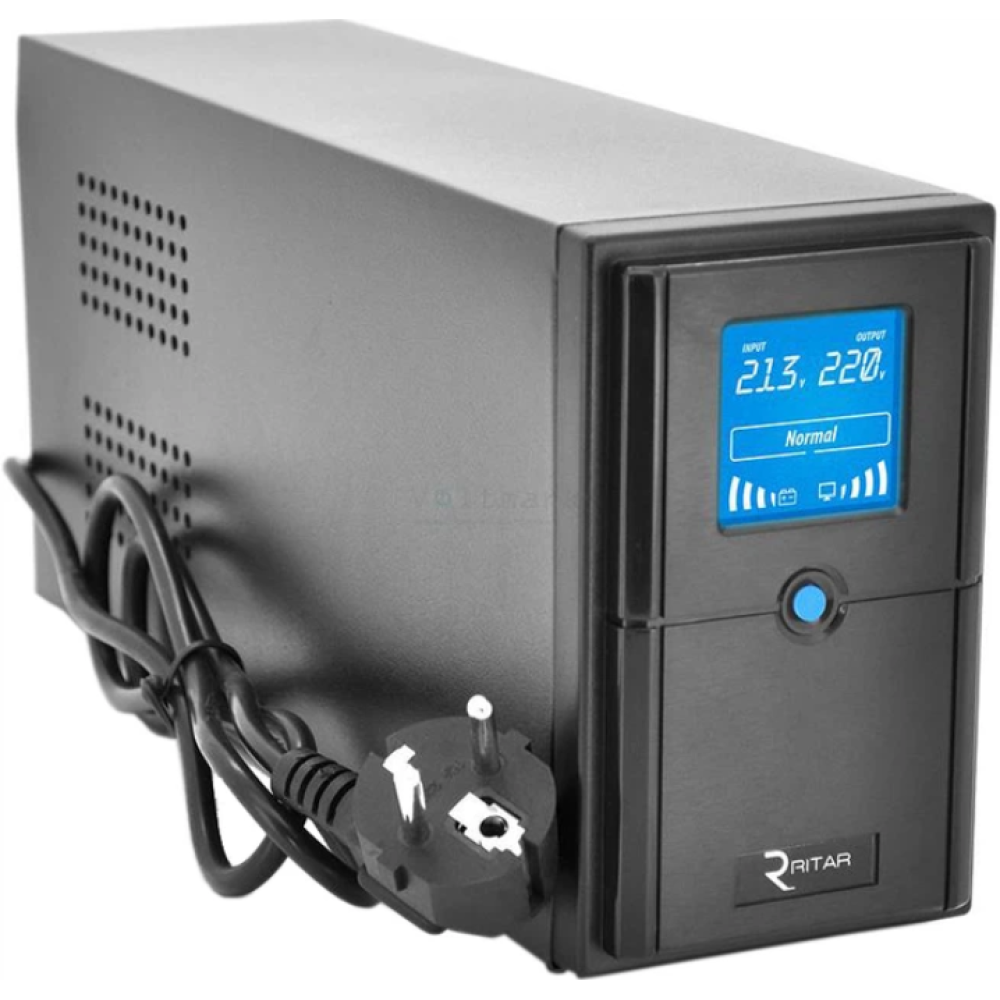 Джерело безперебійного живлення Ritar E-RTM650 ELF-D LCD 650VA / 390Вт