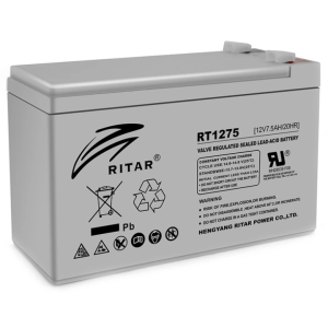 Свинцово-кислотная аккумуляторная батарея RITAR RT1275 12 В / 7.5 А·ч