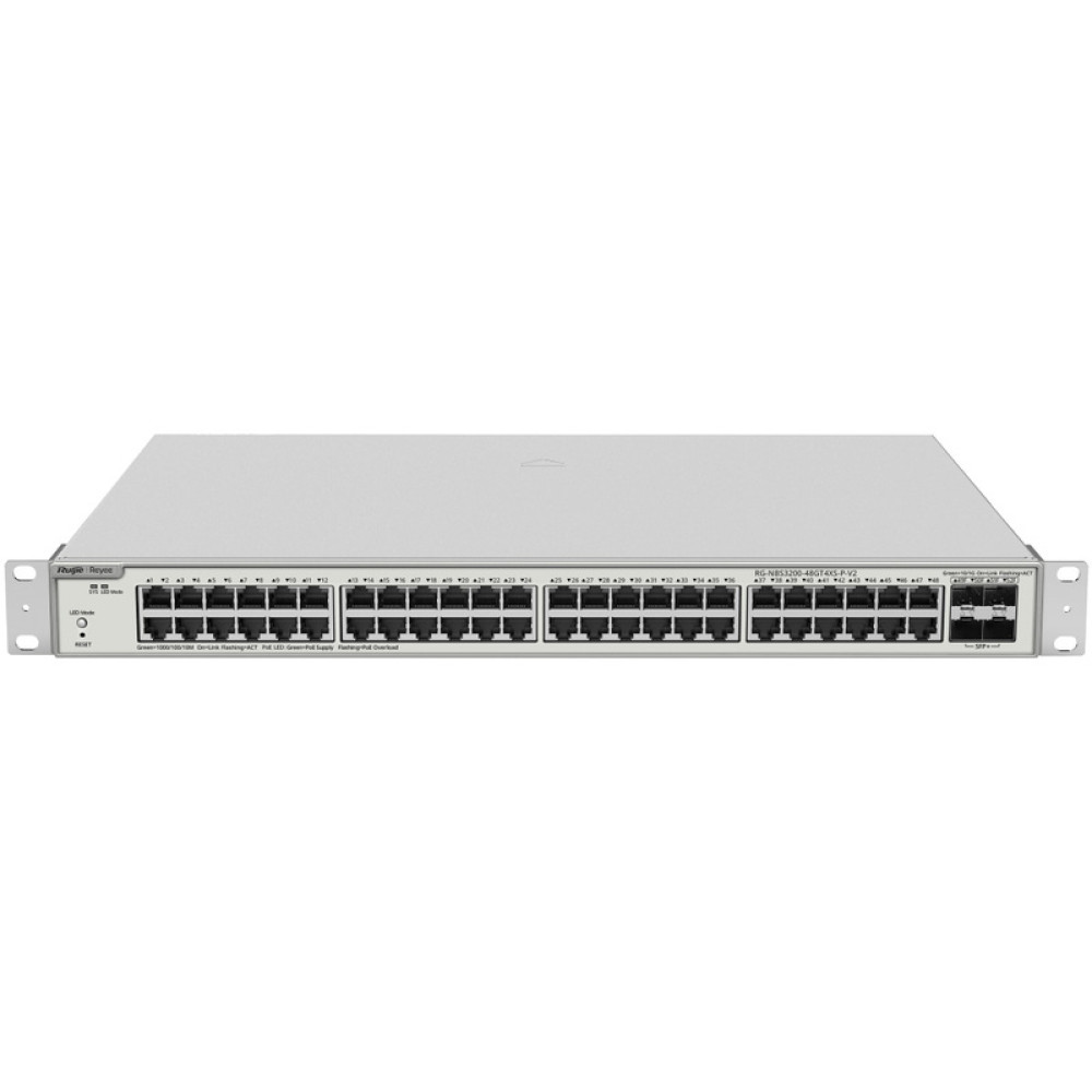 48-портовий комутатор Ruijie Reyee RG-NBS3200-48GT4XS-P-V2 L2+ POE керований