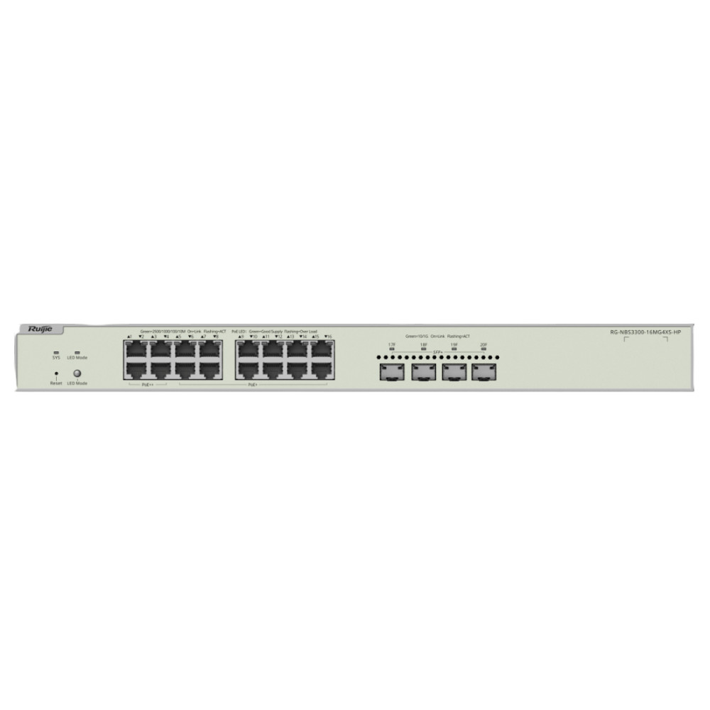 16-портовый коммутатор Ruijie RG-NBS3300-16MG4XS-HP PoE управляемый