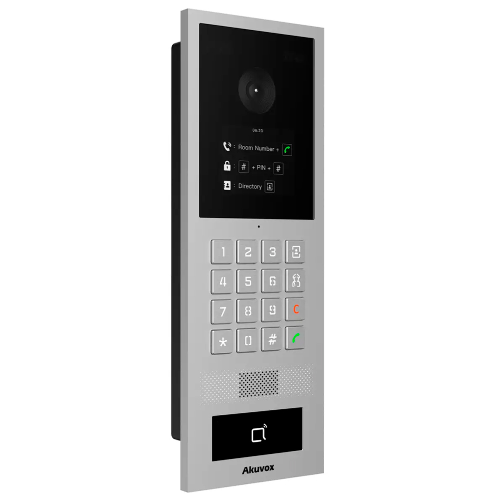2 МП IP-відеопанель багатоабонентська гібридна зі зчитувачем Akuvox S532 Silver