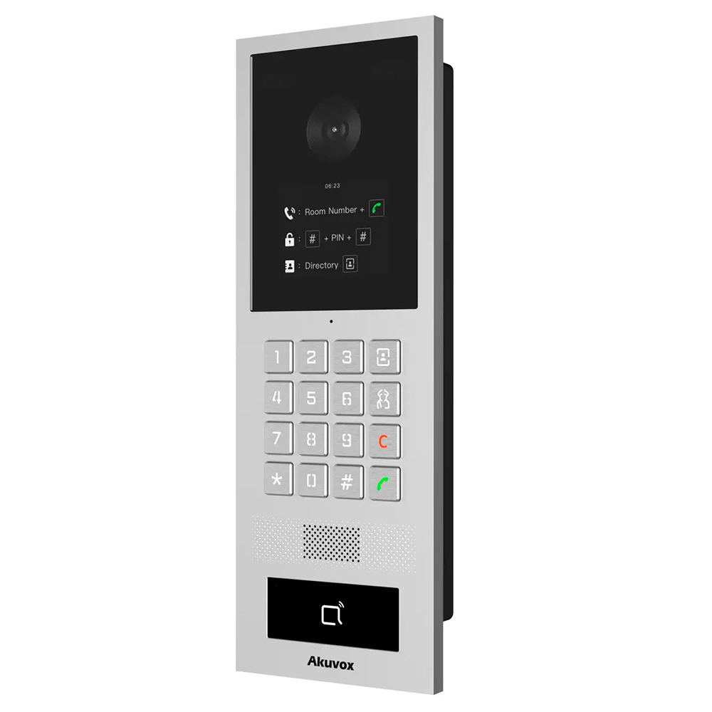 2 МП IP-відеопанель багатоабонентська гібридна зі зчитувачем Akuvox S532 Silver