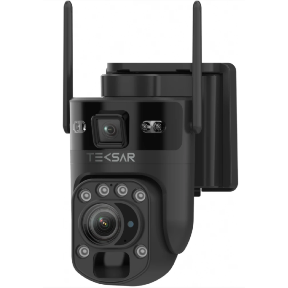 3 Мп двойная IP-видеокамера Tecsar SCM-2L6M-20X-G-B (2 × 3 Мп) с солнечной панелью и аккумулятором