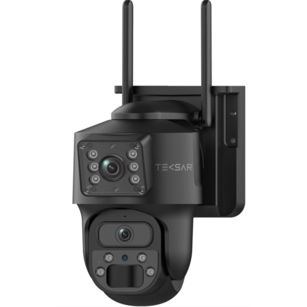 3 Мп подвійна IP-відеокамера Tecsar SCM-2L6M-F-AOV-W-B (2 × 3 Мп) з сонячною панеллю та акумулятором