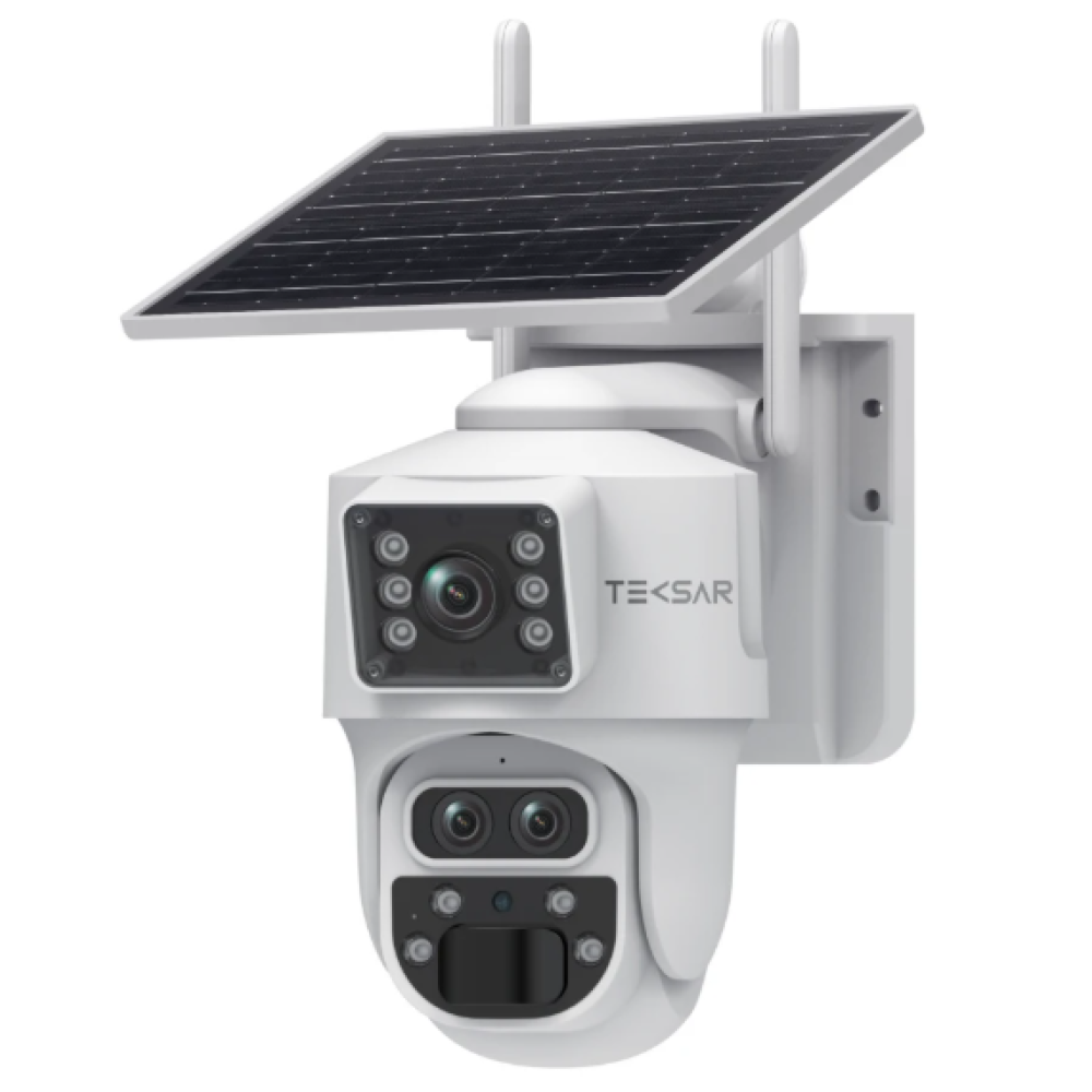 6 Мп потрійна IP-відеокамера Tecsar SCM-3L6M-F-G-W White з сонячною панеллю