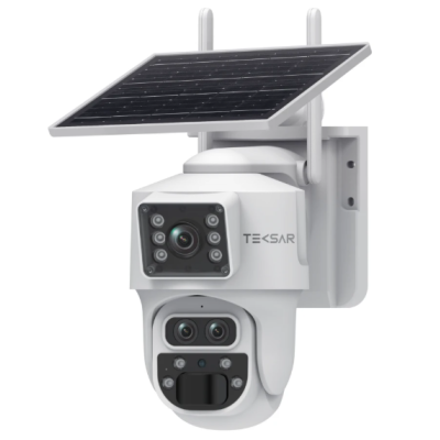 6 Мп потрійна IP-відеокамера Tecsar SCM-3L6M-F-G-W White з сонячною панеллю