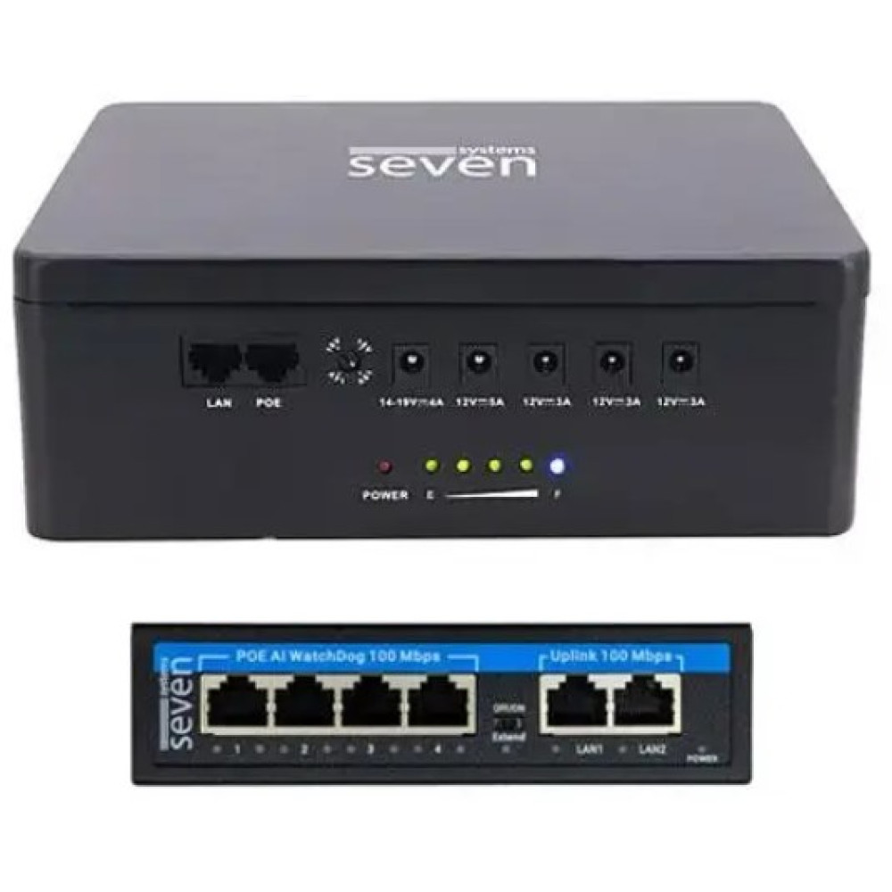 ИБП для системы видеонаблюдения Seven 6024W с PoE-коммутатором